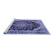 Sideview of Machine Washable Medallion Blue Traditional Rug, wshtr3677blu