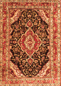 Medallion Orange Traditional Rug, tr3677org