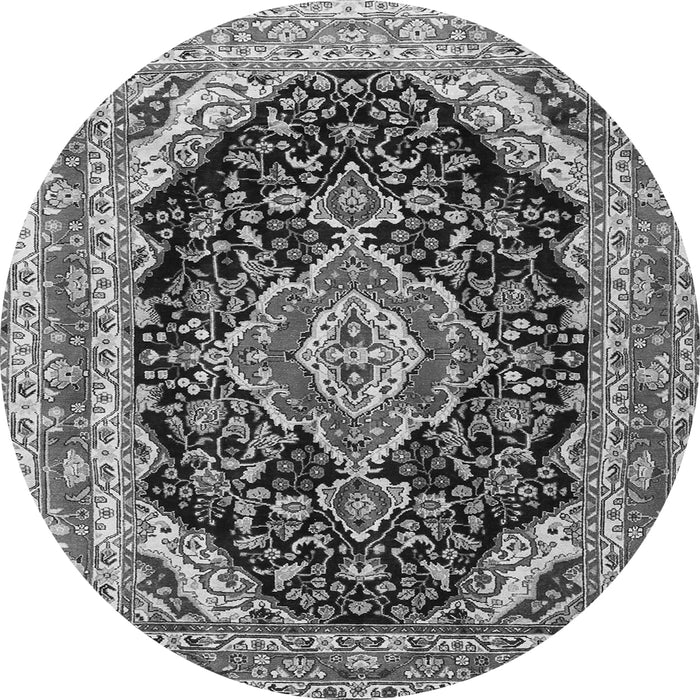 Square Medallion Gray Traditional Rug, tr3677gry