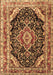 Machine Washable Medallion Brown Traditional Rug, wshtr3677brn