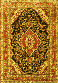 Medallion Yellow Traditional Rug, tr3677yw