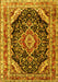 Medallion Yellow Traditional Rug, tr3677yw