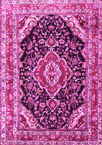 Medallion Pink Traditional Rug, tr3677pnk