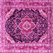 Square Medallion Pink Traditional Rug, tr3677pnk