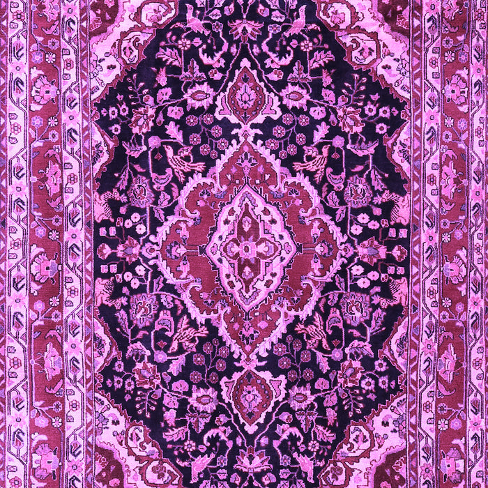 Machine Washable Medallion Purple Traditional Area Rugs, wshtr3677pur