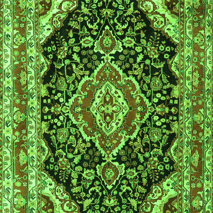 Serging Thickness of Machine Washable Medallion Green Traditional Area Rugs, wshtr3677grn