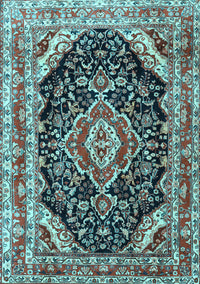 Medallion Light Blue Traditional Rug, tr3677lblu