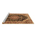 Sideview of Machine Washable Medallion Brown Traditional Rug, wshtr3677brn