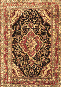 Medallion Brown Traditional Rug, tr3677brn