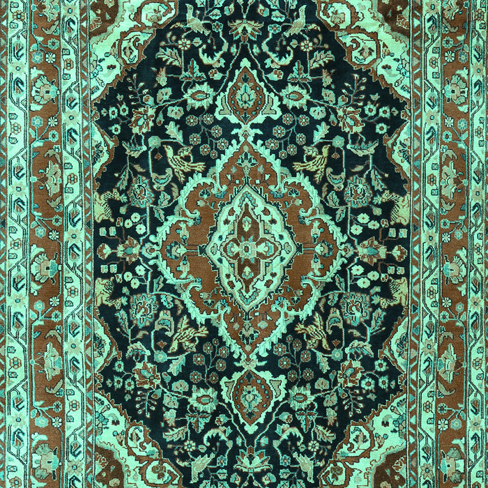 Medallion Turquoise Traditional Rug, tr3677turq