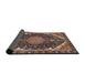 Sideview of Traditional Camel Brown Medallion Rug, tr3678