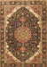 Medallion Brown Traditional Rug, tr3678brn