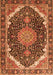 Medallion Orange Traditional Rug, tr3678org