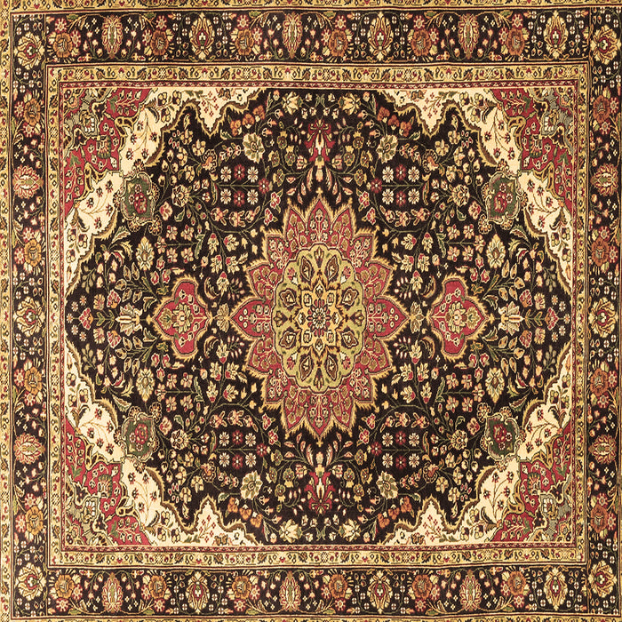 Square Medallion Brown Traditional Rug, tr3678brn
