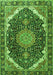 Medallion Green Traditional Rug, tr3678grn