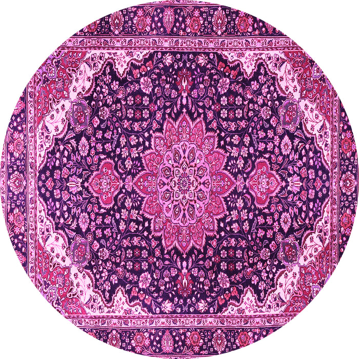 Round Medallion Pink Traditional Rug, tr3678pnk