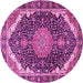 Round Medallion Pink Traditional Rug, tr3678pnk