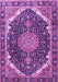 Machine Washable Medallion Purple Traditional Area Rugs, wshtr3678pur