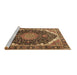 Sideview of Machine Washable Medallion Brown Traditional Rug, wshtr3678brn