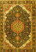 Medallion Yellow Traditional Rug, tr3678yw