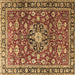 Square Persian Brown Traditional Rug, tr3679brn