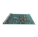 Sideview of Machine Washable Persian Light Blue Traditional Rug, wshtr3679lblu