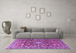 Machine Washable Persian Purple Traditional Area Rugs in a Living Room, wshtr3679pur