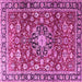 Square Machine Washable Persian Pink Traditional Rug, wshtr3679pnk