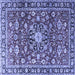 Square Persian Blue Traditional Rug, tr3679blu