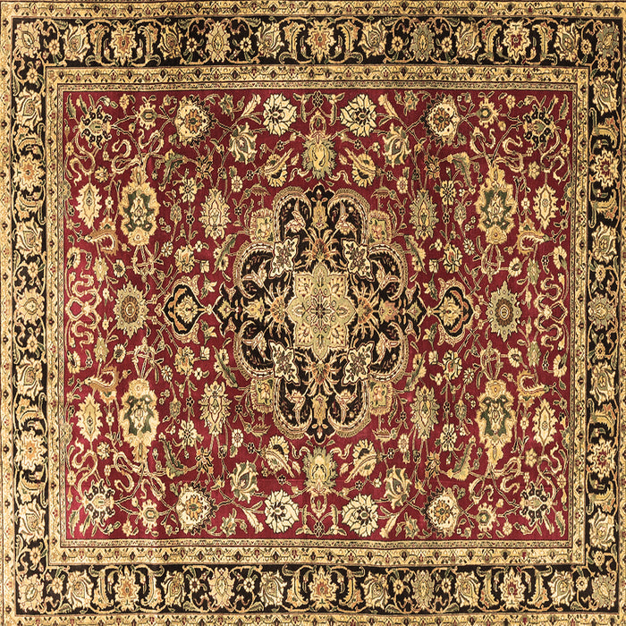 Square Machine Washable Persian Brown Traditional Rug, wshtr3679brn