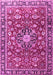 Machine Washable Persian Pink Traditional Rug, wshtr3679pnk