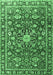 Machine Washable Persian Emerald Green Traditional Area Rugs, wshtr3679emgrn