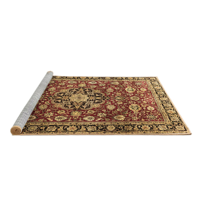 Sideview of Machine Washable Persian Brown Traditional Rug, wshtr3679brn