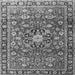 Round Machine Washable Persian Gray Traditional Rug, wshtr3679gry