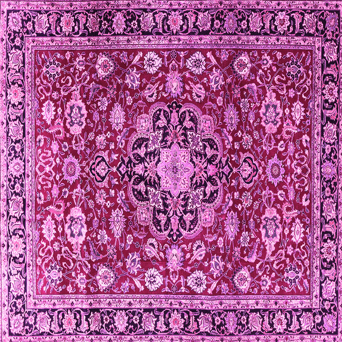 Square Persian Pink Traditional Rug, tr3679pnk