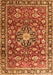 Serging Thickness of Machine Washable Persian Orange Traditional Area Rugs, wshtr3679org