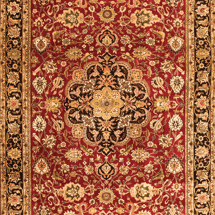 Serging Thickness of Machine Washable Persian Orange Traditional Area Rugs, wshtr3679org
