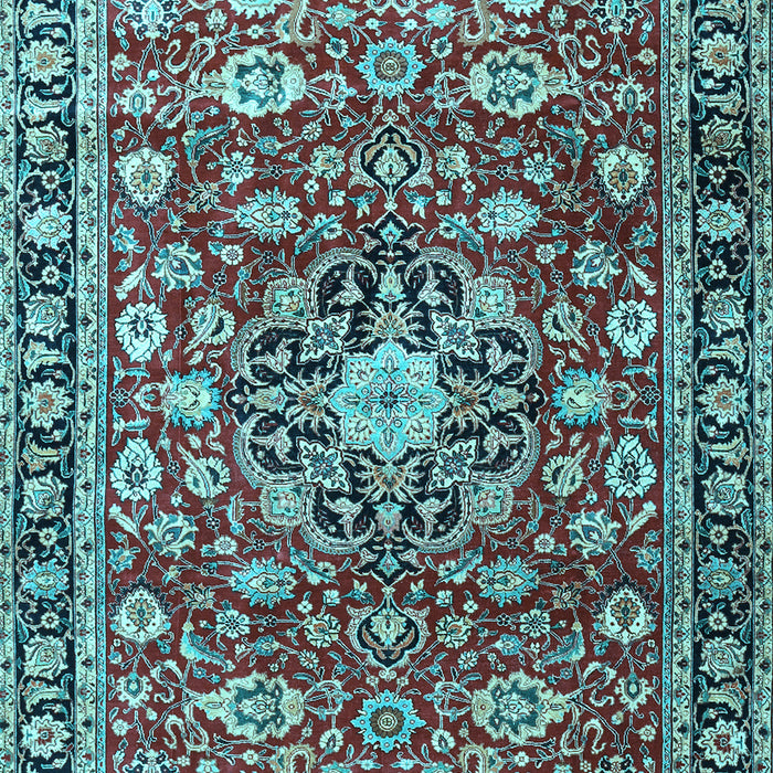 Machine Washable Persian Light Blue Traditional Rug, wshtr3679lblu