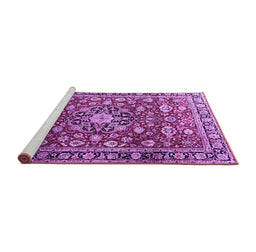 Sideview of Machine Washable Persian Purple Traditional Area Rugs, wshtr3679pur