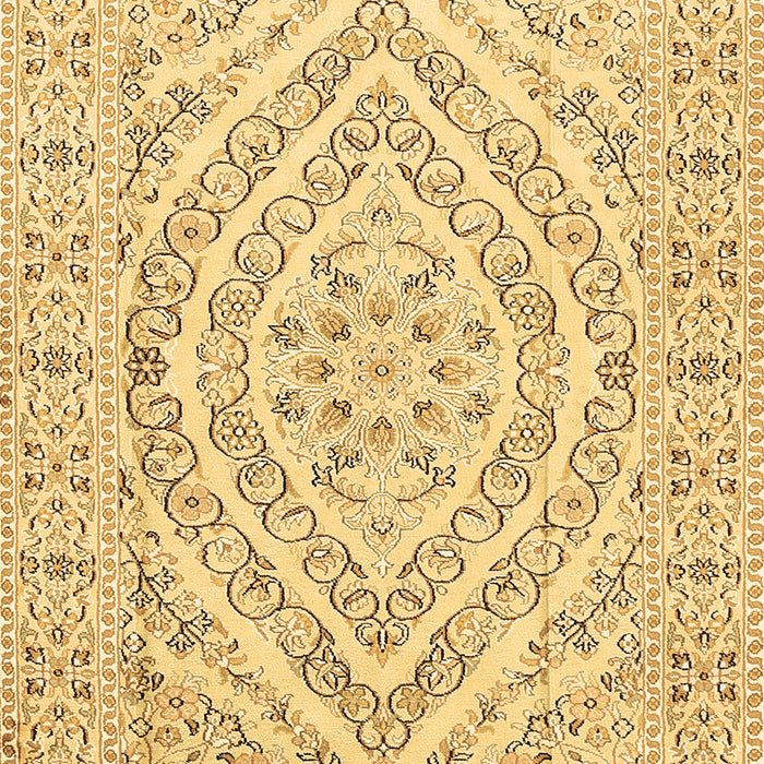 Machine Washable Medallion Brown Traditional Rug, wshtr367brn