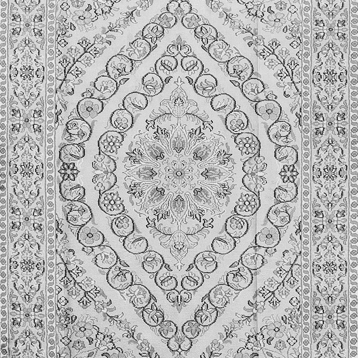 Serging Thickness of Machine Washable Medallion Gray Traditional Rug, wshtr367gry