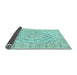 Sideview of Medallion Light Blue Traditional Rug, tr367lblu