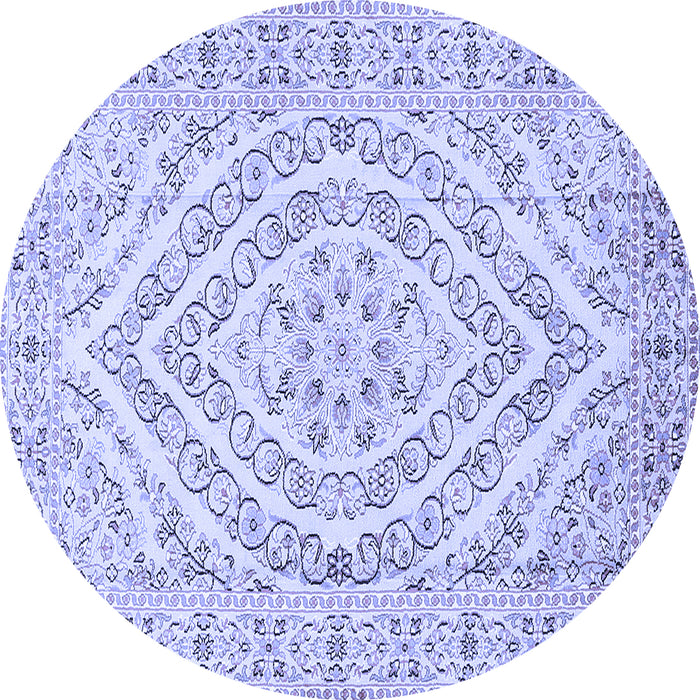 Round Medallion Blue Traditional Rug, tr367blu