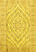 Machine Washable Medallion Yellow Traditional Rug, wshtr367yw