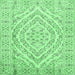 Square Medallion Emerald Green Traditional Rug, tr367emgrn