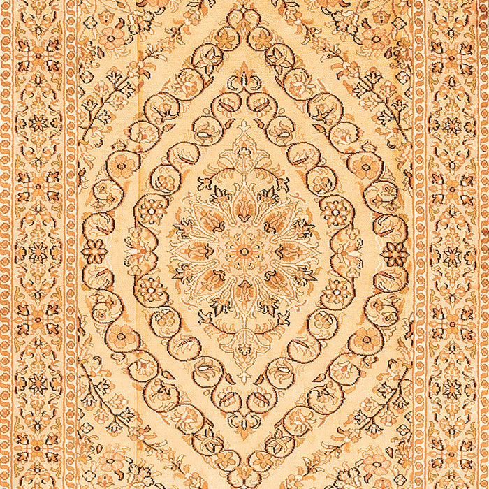 Serging Thickness of Machine Washable Medallion Orange Traditional Area Rugs, wshtr367org
