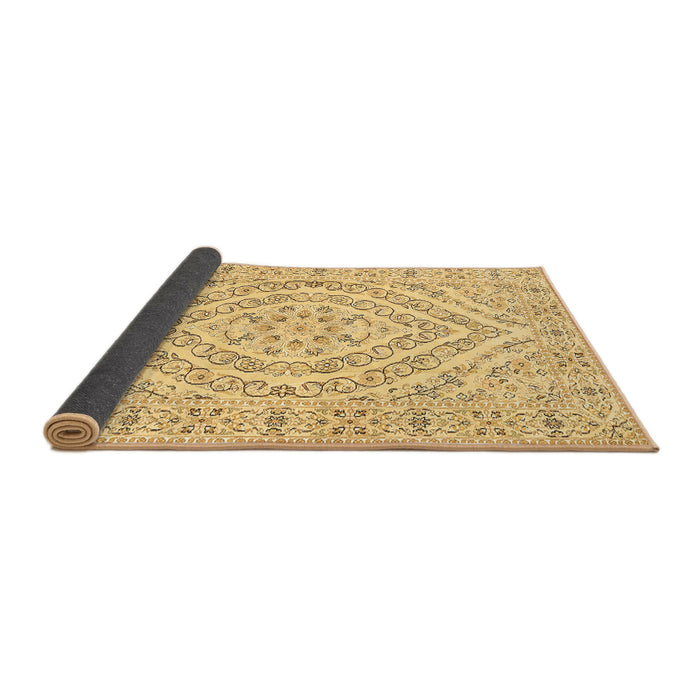 Sideview of Medallion Brown Traditional Rug, tr367brn