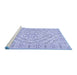 Sideview of Machine Washable Medallion Blue Traditional Rug, wshtr367blu