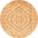 Square Medallion Orange Traditional Rug, tr367org