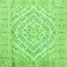 Serging Thickness of Medallion Green Traditional Rug, tr367grn